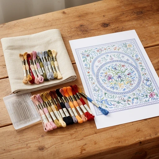 Zawartość zestawu materiałów rozłożona na stole